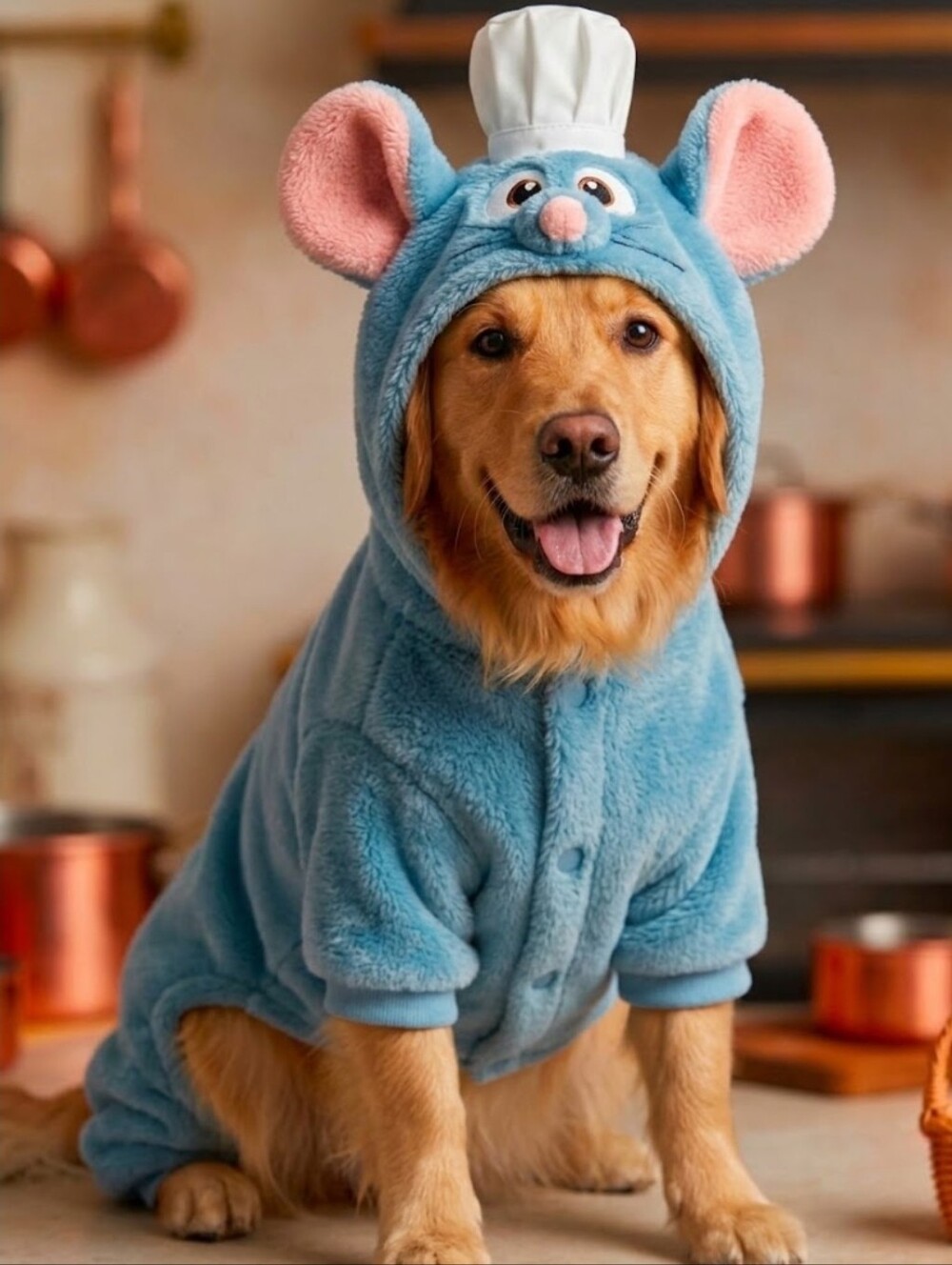 Primark Blue Elephant Plush One-Piece Bodysuit with Pink Ears